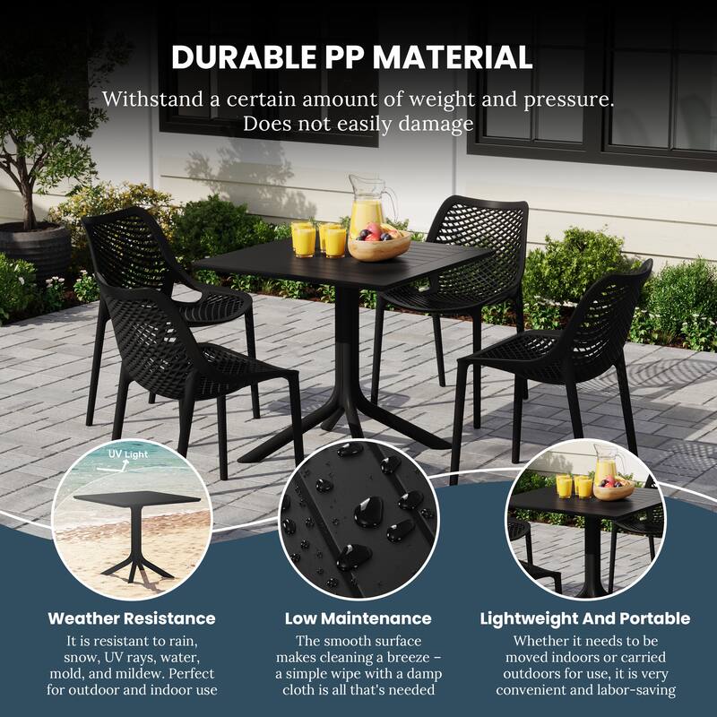 Frond and Form 4-Person Outdoor Square Dining Set