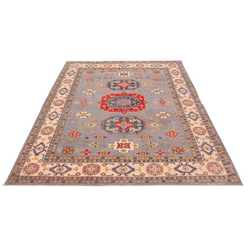 ECARPETGALLERY Hand-knotted Uzbek Ghazni Grey Wool Rug - 8'11 x 11'9