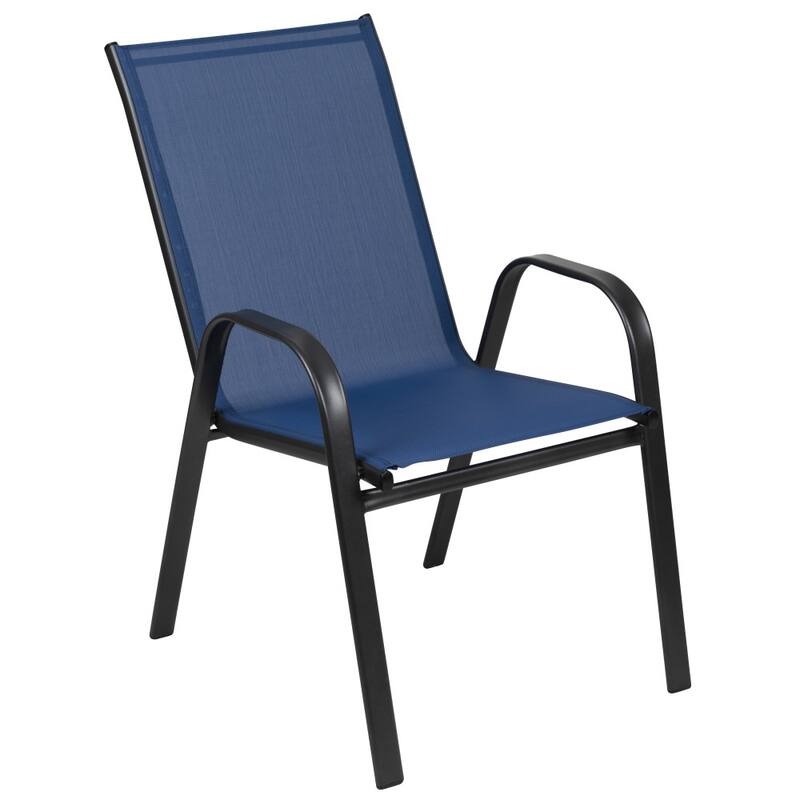 5 Pack Outdoor Stack Chair with Flex Comfort Material - Patio Stack Chair