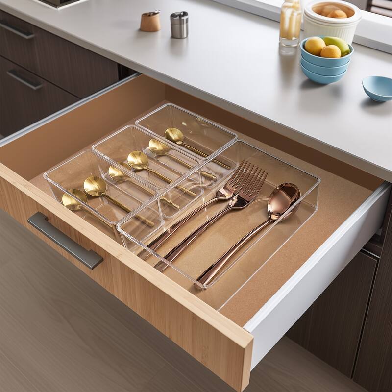 Sorbus Clear Drawer Organizer Set for Kitchen Storage (4-Piece)