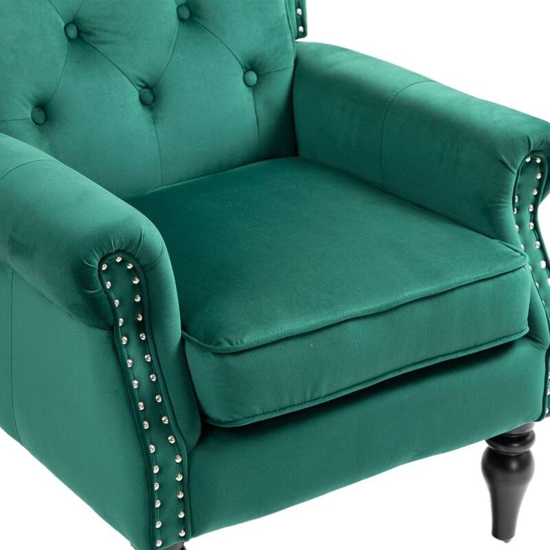 Modern Accent Chair with Sturdy Wood Legs