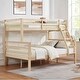 preview thumbnail 2 of 7, Twin over Full Bunk Bed with Thick Posts,Wooden Bunk Bed with High Guardrail and Ladder for Kids, Teens, Dorm Rooms