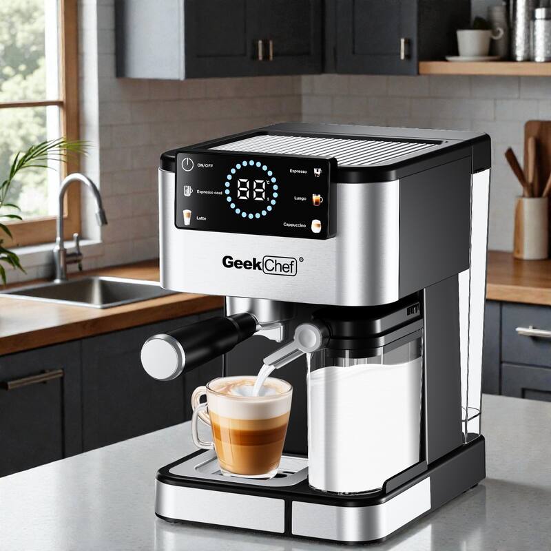 20 Bar Espresso Machine with Automatic Milk Frother, Touch Screen Coffee Maker for Cappuccino Latte Iced Coffee