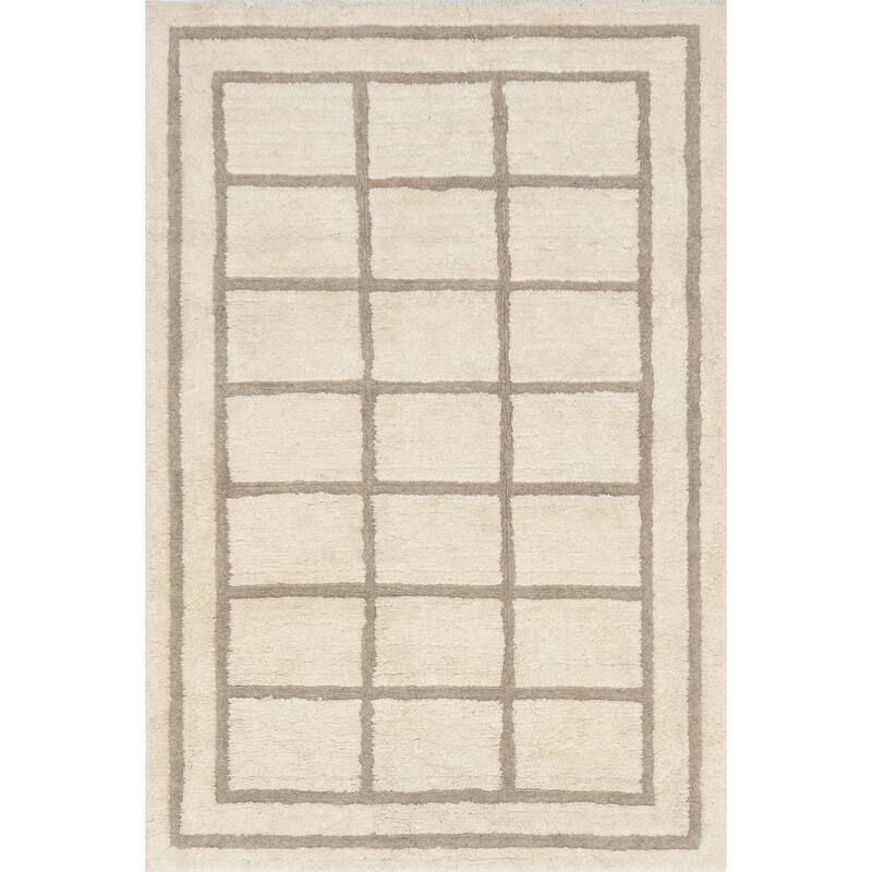 Nuloom Brynne Geometric Blocks Wool Machine Washable Area Rug