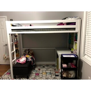 Taylor & Olive Browning White Metal Twin Size Loft Bed
