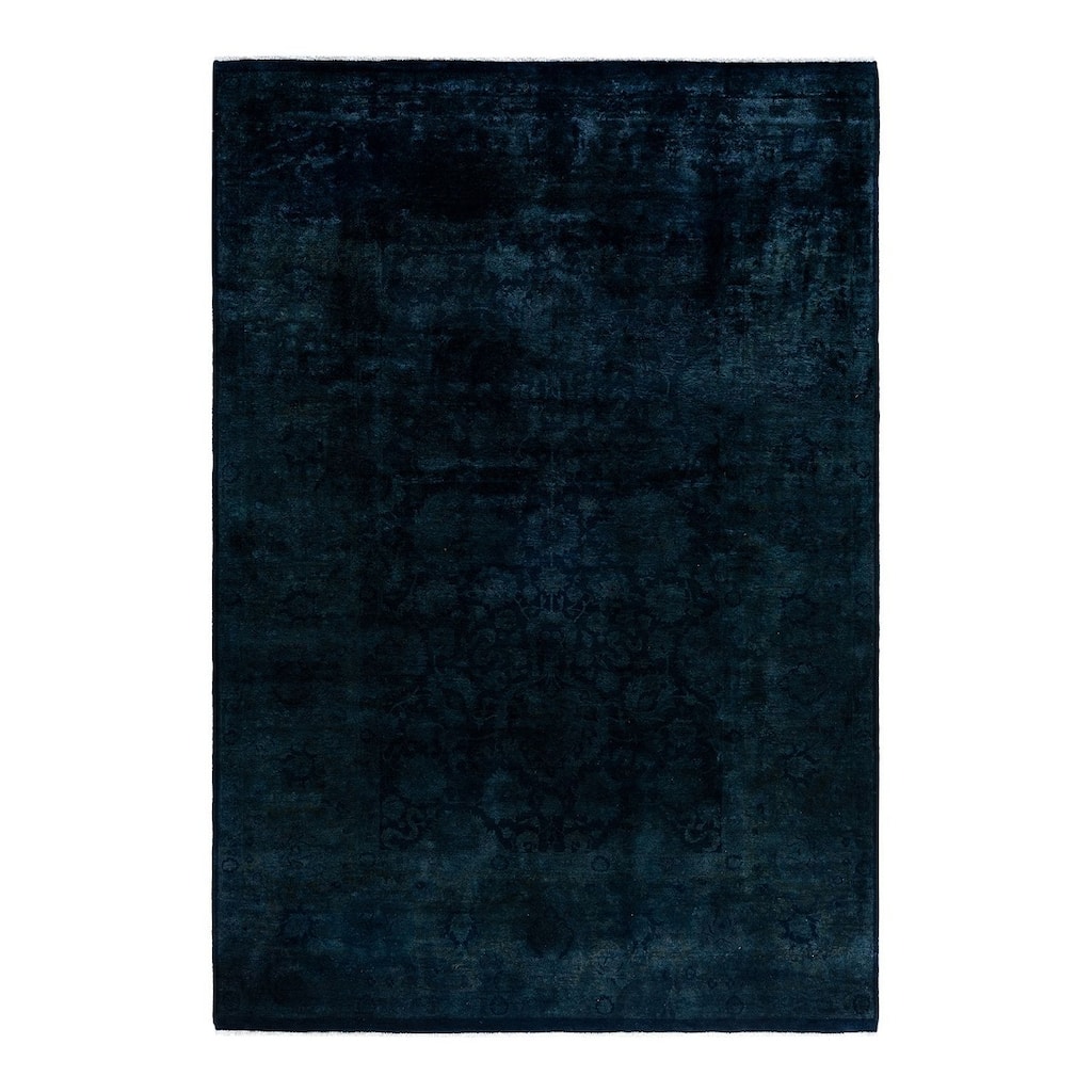 Fine Vibrance One-of-a-Kind Hand-Knotted Area Rug - Black, 6' 2" x 8' 10" - 6' 2" x 8' 10"