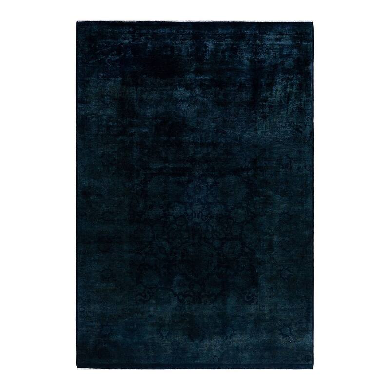 Fine Vibrance One-of-a-Kind Hand-Knotted Area Rug - Black, 6' 2" x 8' 10" - 6' 2" x 8' 10"