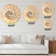 preview thumbnail 4 of 8, Designart 'Golden Nautilus Shell Pattern' Oversized Coastal Wall CLock