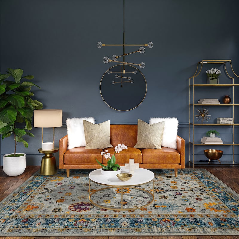 Magi Marissa Transitional Oriental Area Rug - 3'3" x 5' - Blue/Orange