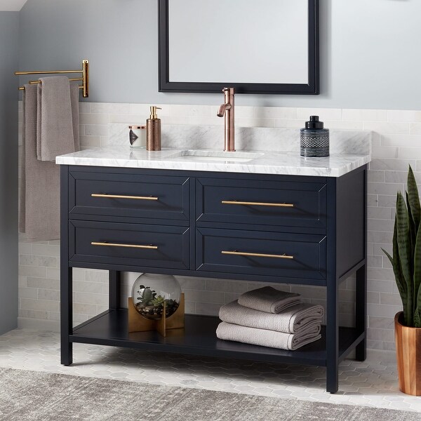 Signature Hardware 441655 Robertson 48 Single Vanity Set With Signature Hardware 441655 Robertson 48 Single Vanity Set With Wood Cabinet Por Midnight