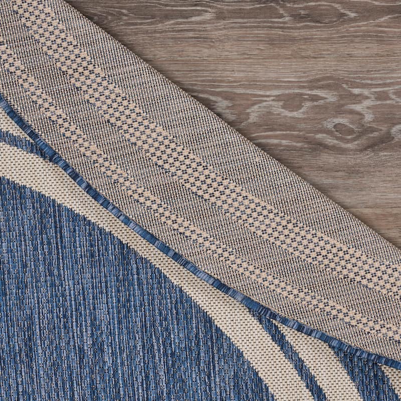 Sevita Tides Nautical Compass Blue/White Indoor/Outdoor Area Rug