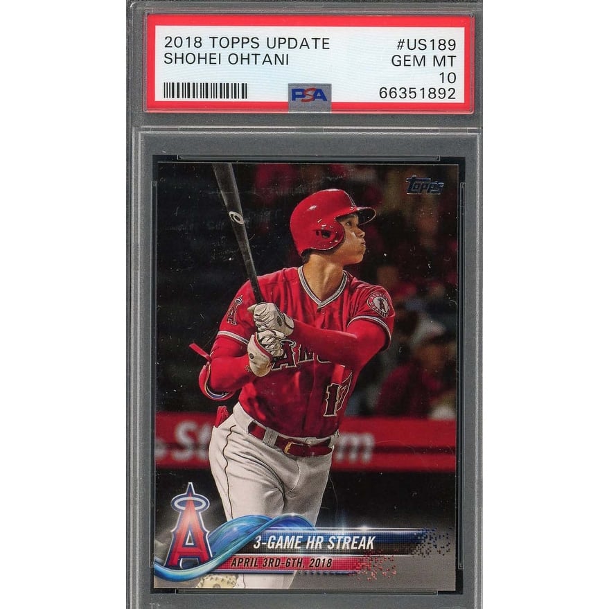 Shohei Ohtani 2018 Topps Update Baseball Rookie Card #US189 Graded PSA 10 - 8'6" x 11'6"