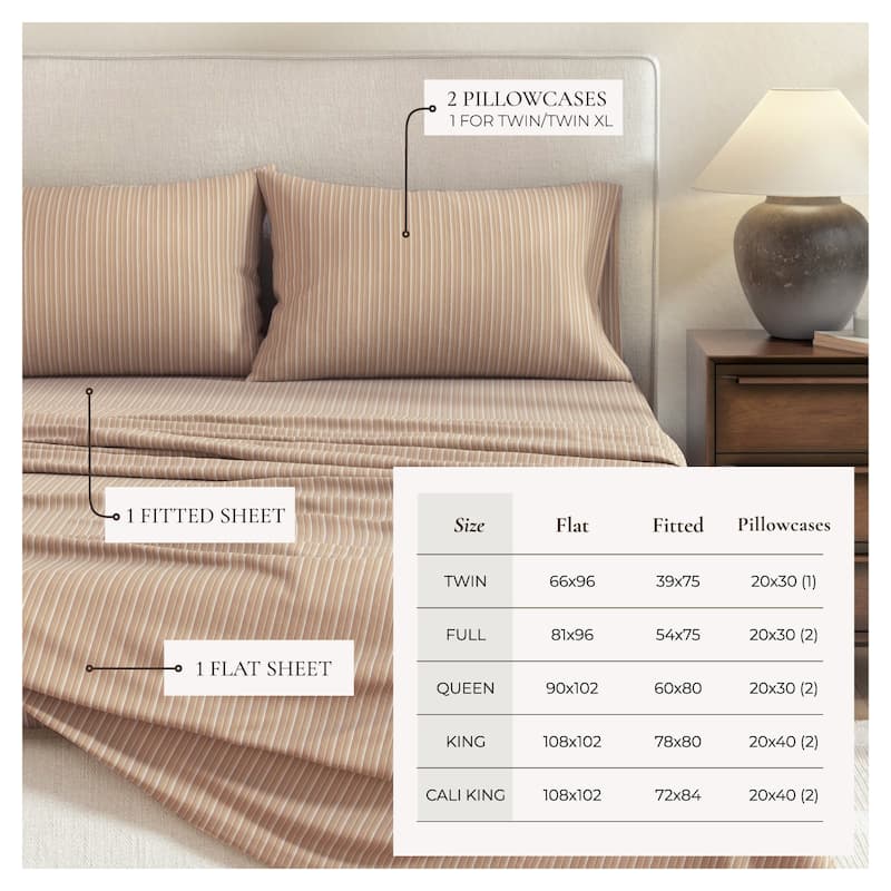 Linery & Co. Ultra-Soft Turkish Cotton Plaid Flannel Sheet Set