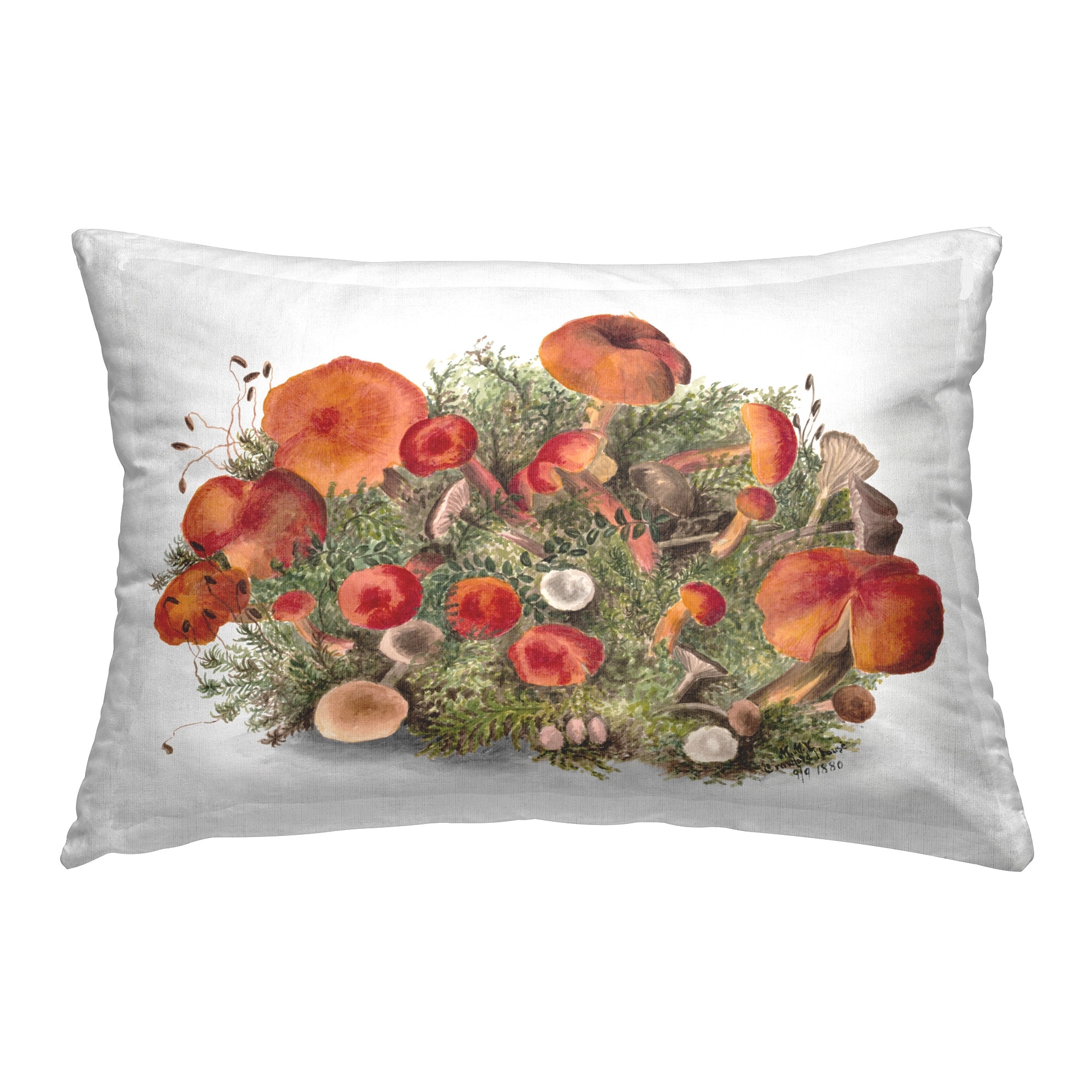 Stupell Rustic Cottage Mushrooms Decorative Printed Throw Pillow Design by Lettered and Lined