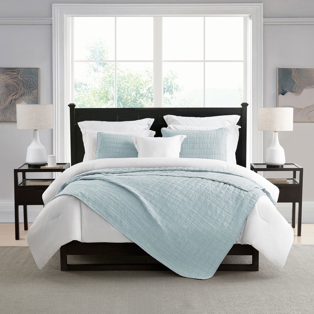 Swift Home Crinkle Enzyme Wash Oversized Coverlet/Bedspread Quilt Sets