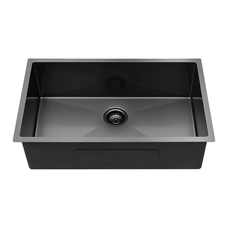 28 inch Undermount Kitchen Sink Gunmetal Black Deep Single Bowl