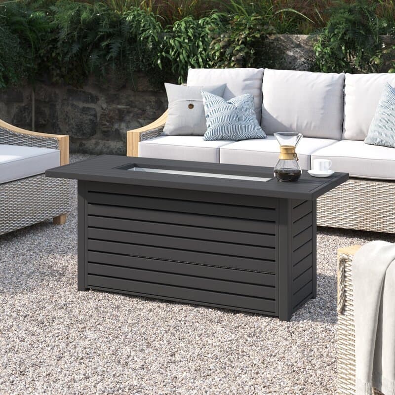 LSI Steel Propane/Natural Gas Fire Pit Table - Black