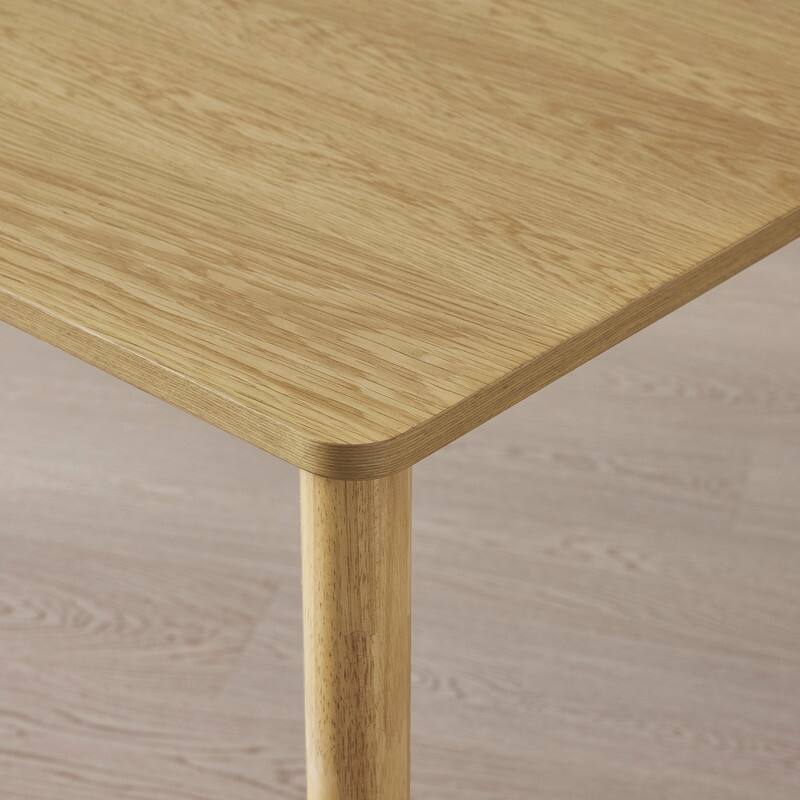 Spruce & Spring 59" Modern Rectangle Dining Table for 4-6 with Solid Rubberwood Legs