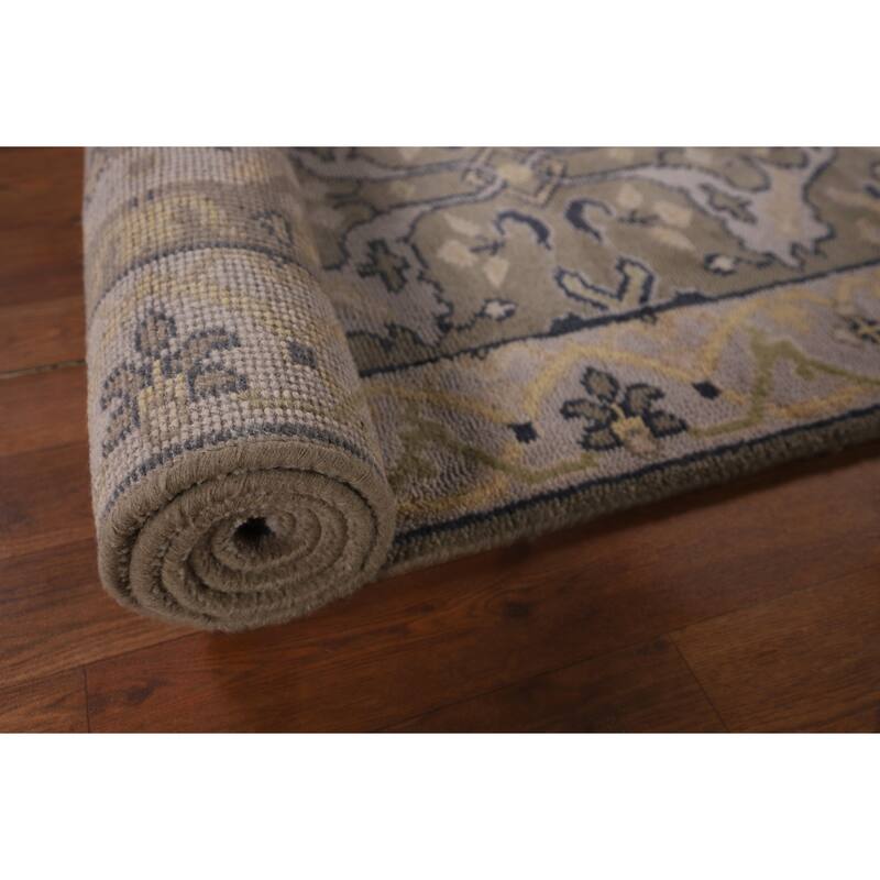 Transitional Oushak Oriental Runner Rug Hand-Knotted Wool Carpet - 2'7" x 9'9"