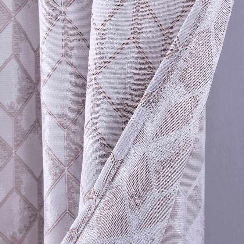 Cubix Woven Jacquard Window Curtain with Grommets 84"
