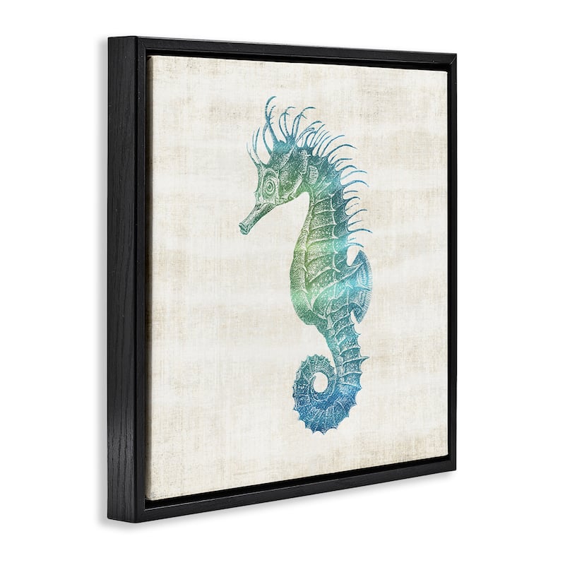 Stupell Ombre Seahorse Expression Framed Floater Canvas Wall Art Design By Susan Arnot