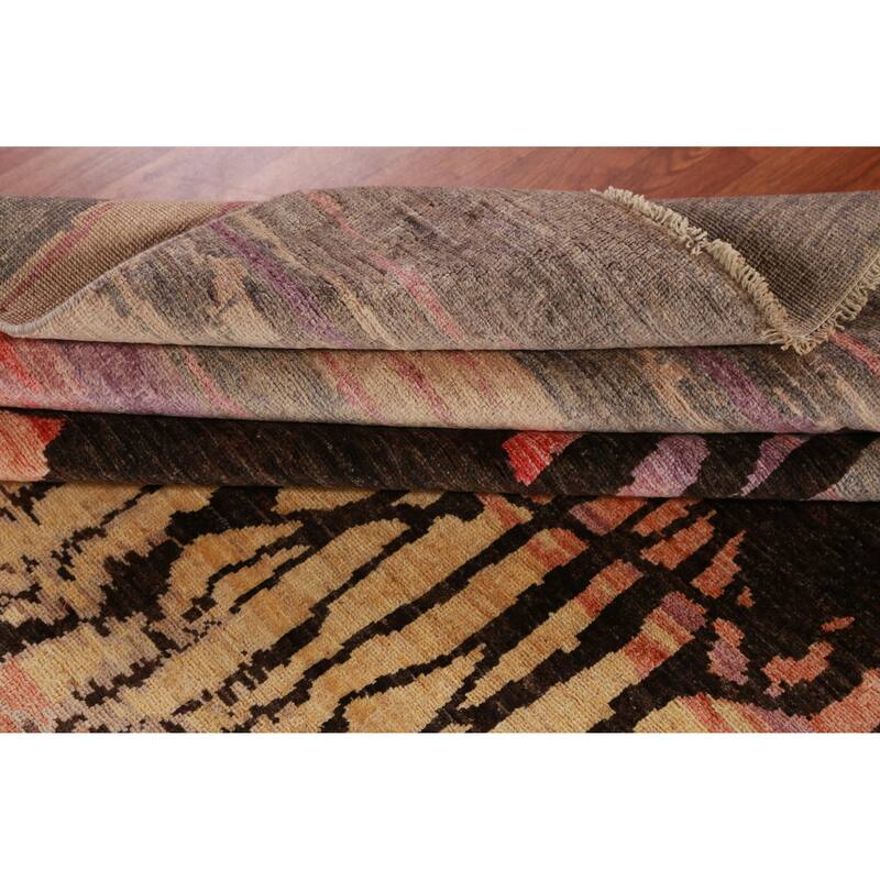 Hand Knotted Oriental 100% Wool Carpet Traditional Animal Pictorial Multi-Colored Art Deco Area Rug - 9' 11'' X 10' 1''