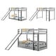 preview thumbnail 17 of 25, Twin over Twin Wood Bunk Bed with Convertible Ladder and Slide
