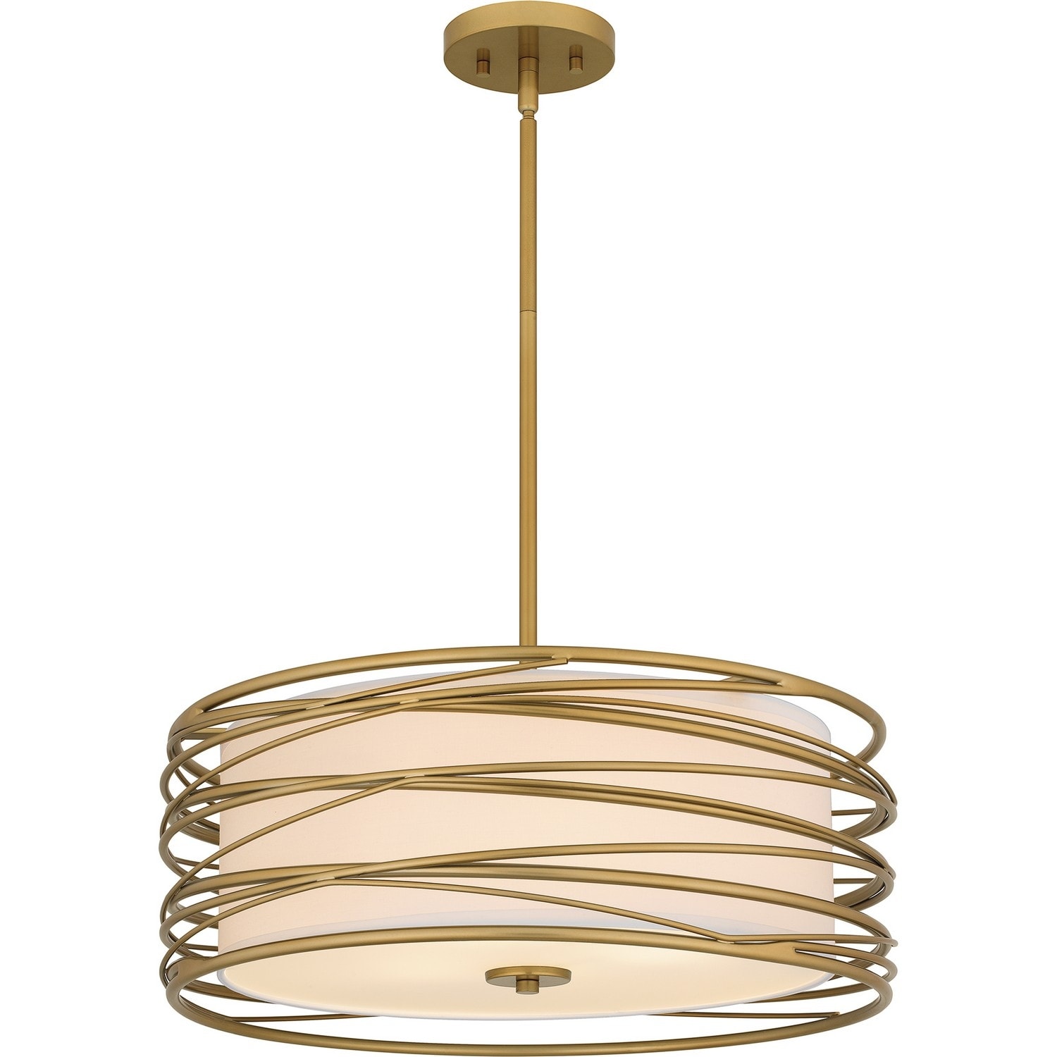Light Gold Three Light Pendant from the Spiral Collection
