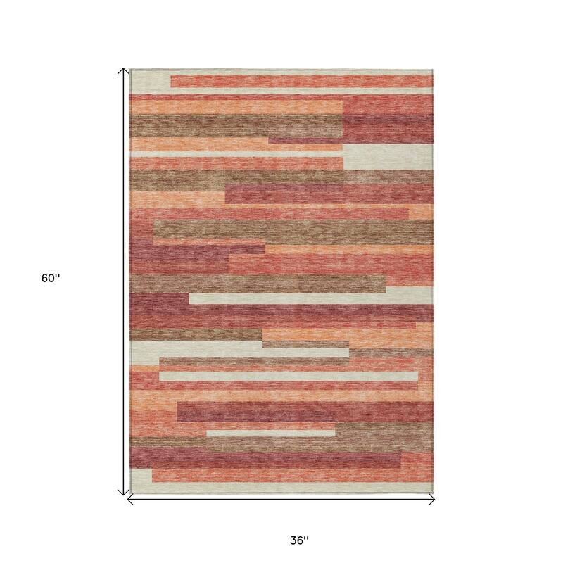 HomeRoots Striped Transitional Rectangle Outdoor Rug