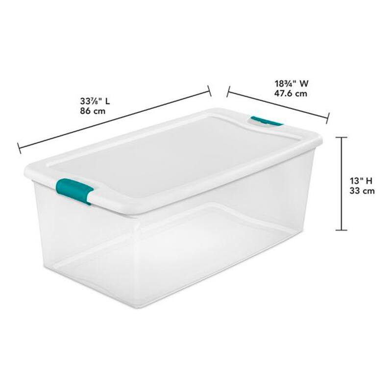 Sterilite 106 Quart Plastic Storage Container (4 Pack) and 64 Quart Box (6 Pack) - 6.5