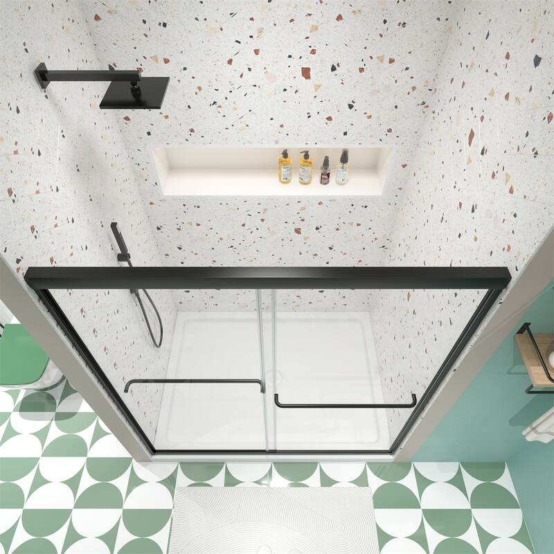 Bypass Shower Sliding Door with 1/4" Tempered Glass