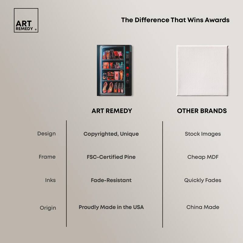 Fashion Vending Machine Canvas by Art Remedy, Gallery Wrapped