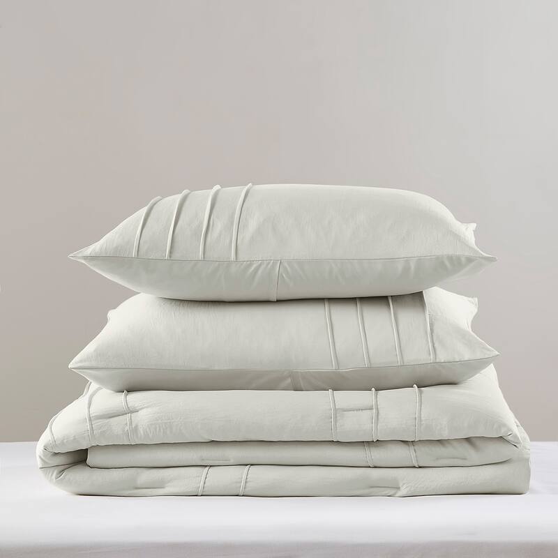 Chelsea Square Evans Pinch Pleated Soft Washed Boho Comforter Set