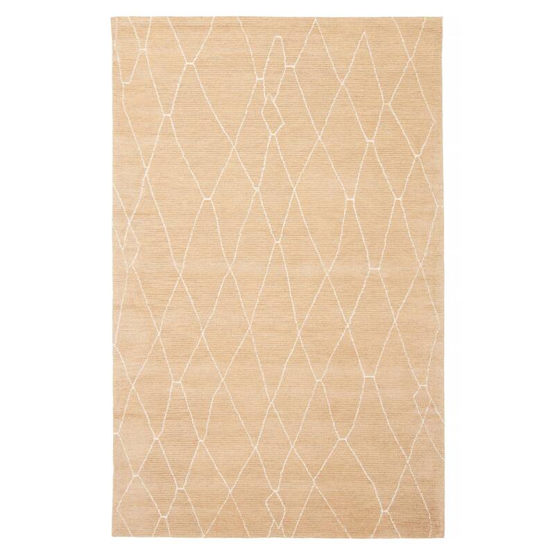 ECARPETGALLERY Hand Tufted Timeless Tan Wool Rug - 5'1 x 8'0 - Tan - 5'1 x 8'0