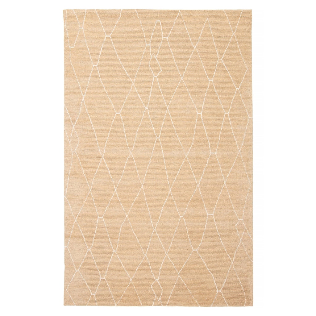 ECARPETGALLERY Hand Tufted Timeless Tan Wool Rug - 5'1 x 8'0