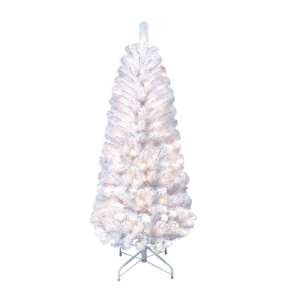 4.5' Pencil Northern Fir Artificial Christmas Tree, Clear Lights - 4.5 Foot