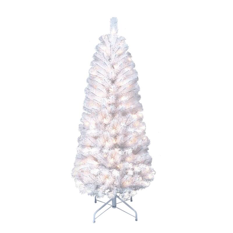 4.5' Pencil Northern Fir Artificial Christmas Tree, Clear Lights - 4.5 Foot