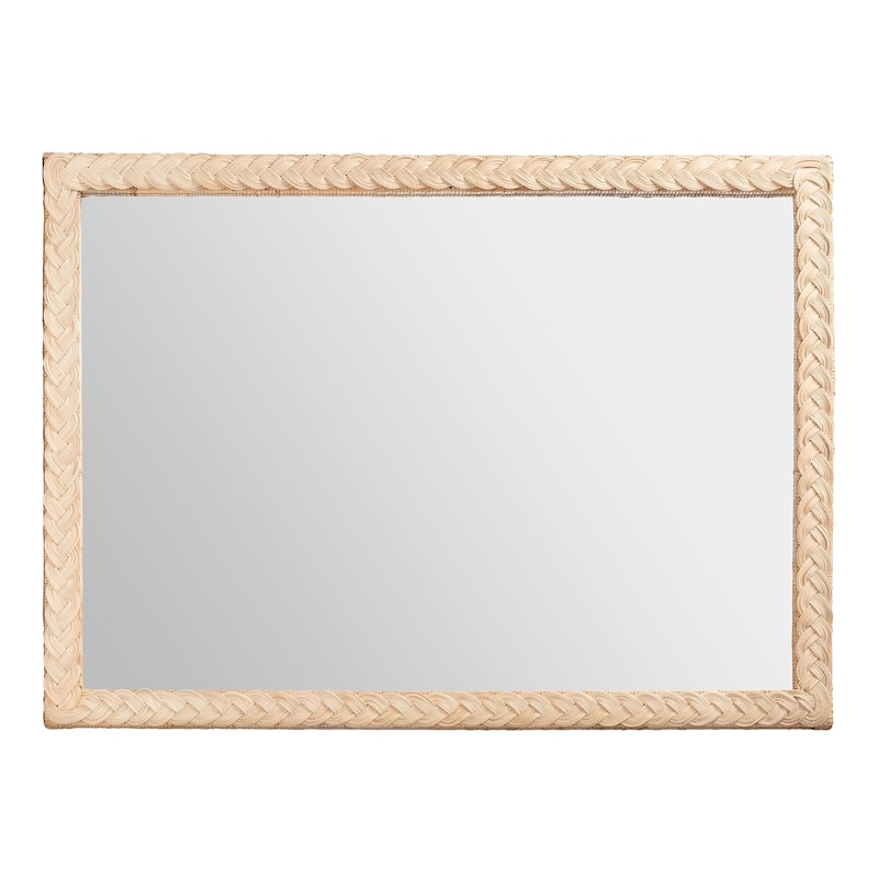 Lanica Japandi Sun Bleached Rattan Wall Mirror