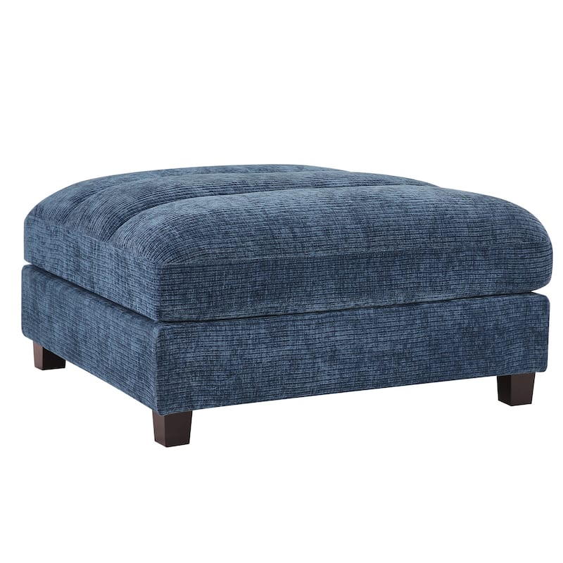 38.6" Plush Chenille Ottoman, Upholstered Cloud Ottoman, Modular Sectional Couches For Living Room, Compressed Memory Foam