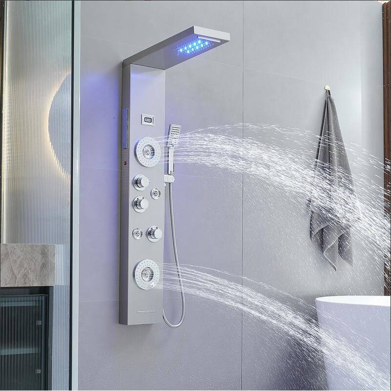 4-Jet LED Shower Panel with Heavy Rain Shower