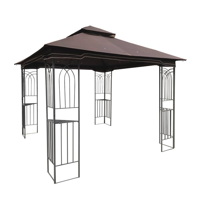 10x10 Outdoor Patio Gazebo Canopy Tent With Ventilated Double Roof And Mosquito net(Detachable Mesh Screen On All Sides)