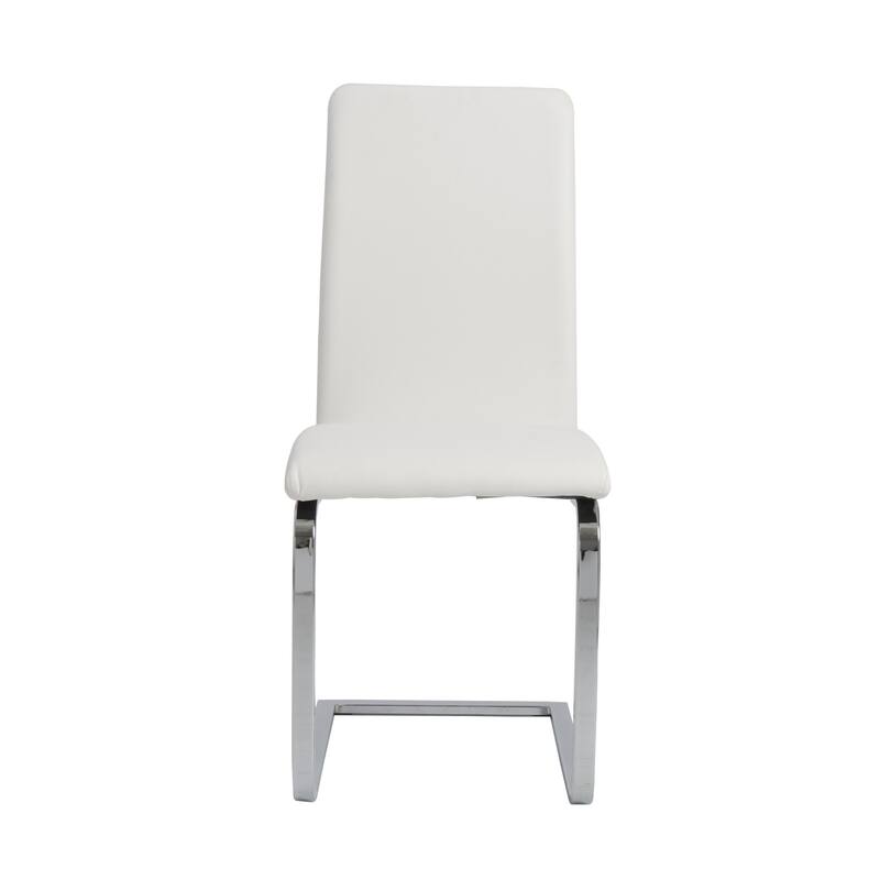 Set of Two Mod Black and Silver Dining Chairs