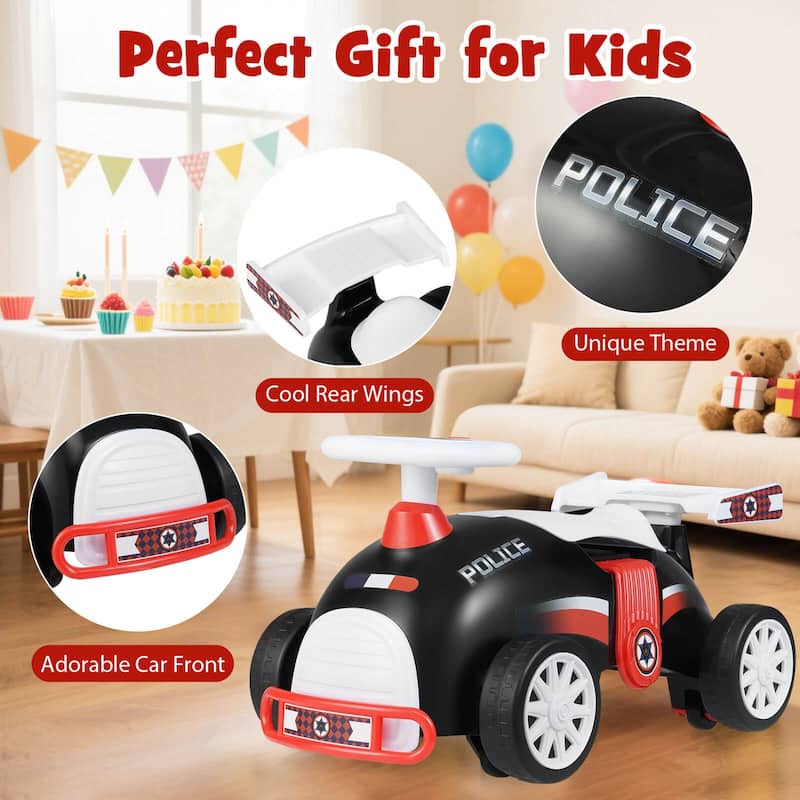 Costway Kids Ride On Push Car with Music Under-Seat Storage Universal