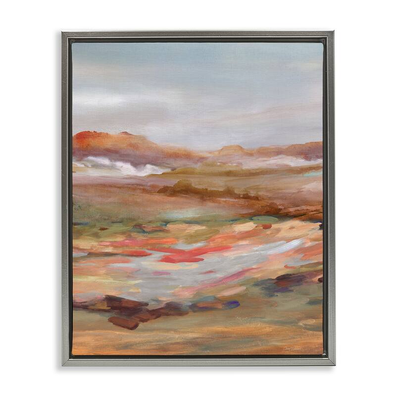 Stupell Dynamic Abstract Desert Framed Floater Canvas Wall Art Design By Carol Robinson - 25 x 31 - Grey