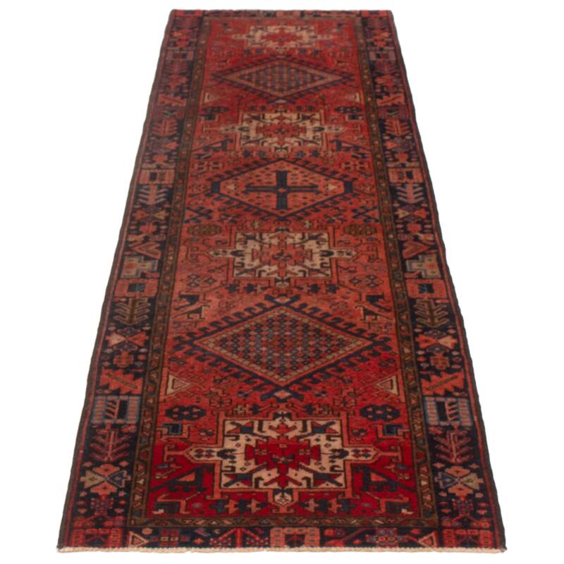ECARPETGALLERY Hand-knotted Konya Anatolian Red Wool Rug - 3'7 x 10'8