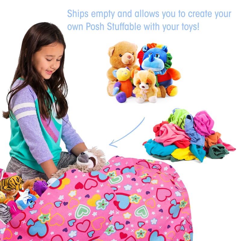 Kids' Stuffed Animal Storage Bean Bag Chair Cover or Toy Organizer