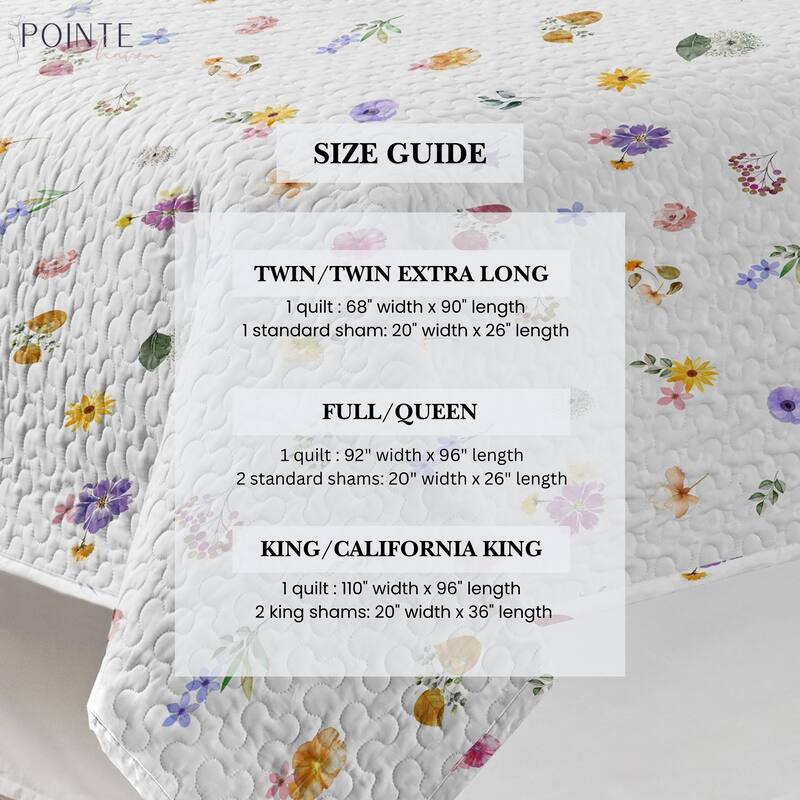 Pointehaven Percale Cotton Oversized Printed Scroll Design Quilt Set