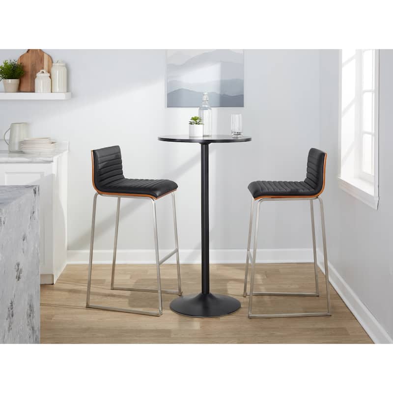 Silver Orchid Magda 30" Fixed-Height Upholstered Bar Stool (Set of 2)