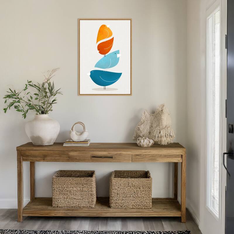 Bird Stack Up by Kristian Gallagher Framed Canvas Wall Art