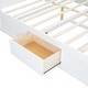 preview thumbnail 5 of 16, King Size Wood Platform Bed with Multi-storage Headboard, USB and Drawers, White